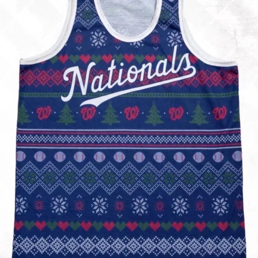 2024 Washington Nationals Ugly Sweater Jersey Size Large SGA 7/24 Christmas July